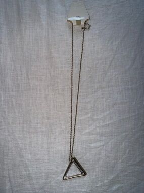 Minimalist Triangle Pendant Necklace - Silver and Gold